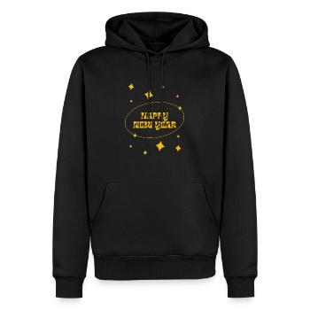 happy new year - Sweat à capuche Premium bio Homme - noir - Devant - Nico (187cm)