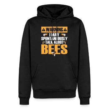Warning I May Spontaneously Talk About Bees Beekee - Männer Premium Bio Hoodie - Schwarz - Vorne - Nico (187cm)