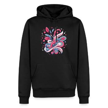 Abstraktes Blumenmuster - Männer Premium Bio Hoodie - Schwarz - Vorne - Nico (187cm)