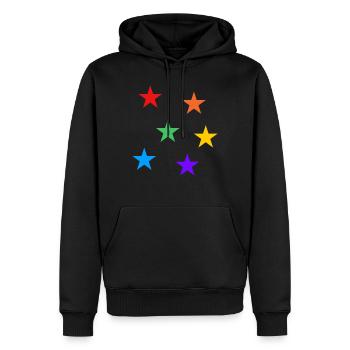 Stars Rainbow LGBTQ subtle gay pride - Men’s Premium Organic Hoodie - black - Front - Nico (187cm)