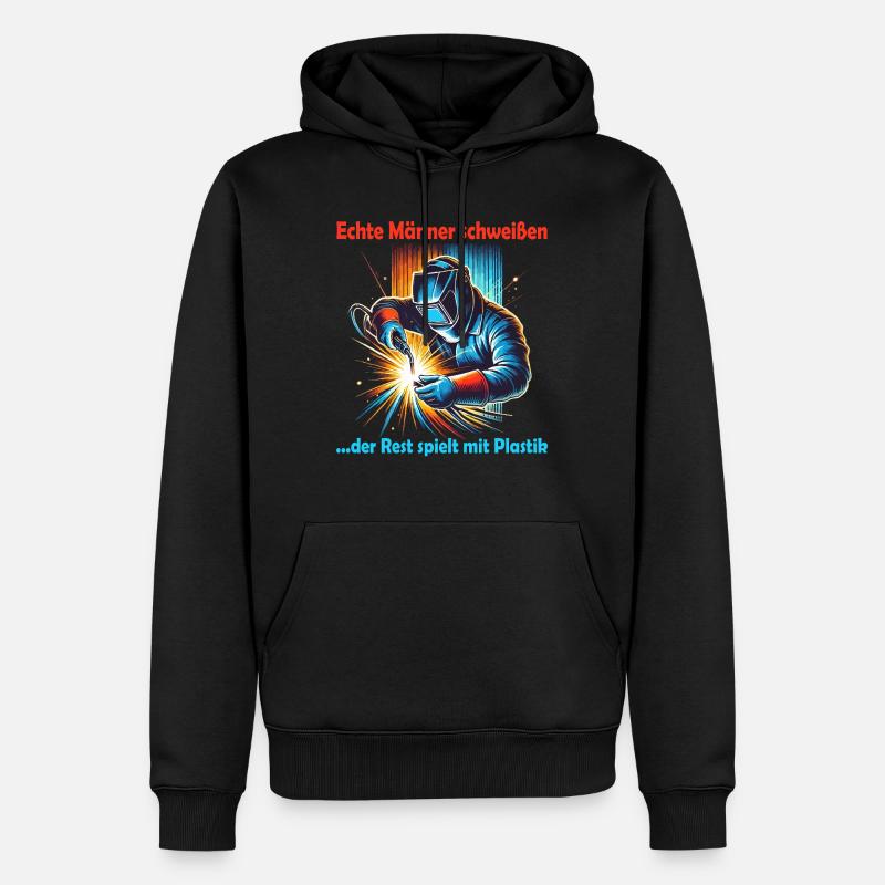 echte schweißer - Männer Premium Bio Hoodie - Schwarz