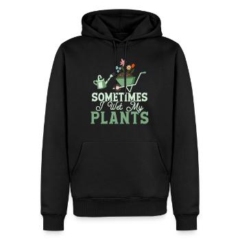 Parfois, je mouille mes plantes Jardinage botanique - Sweat à capuche Premium bio Homme - noir - Devant - Nico (187cm)