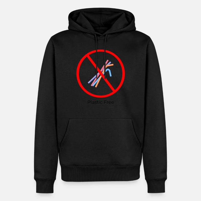 Plastic Free Symbol - Männer Premium Bio Hoodie - Schwarz