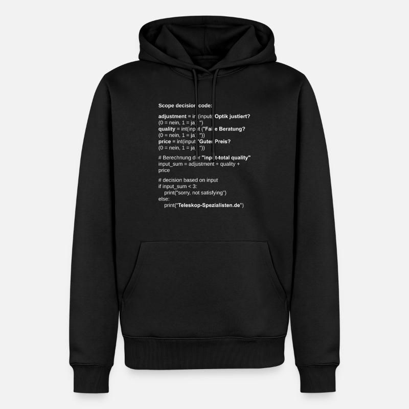 Astronomy Scope Decision Code Telescope - Men’s Premium Organic Hoodie - black