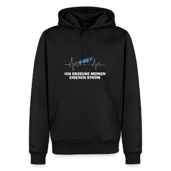 Ich erzeuge mein eigenes Strom Solarstrom - Männer Premium Bio Hoodie - Schwarz - Vorne - Nico (187cm)
