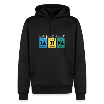 Latina Periodensystem LA TI NA - Männer Premium Bio Hoodie - Schwarz - Vorne - Nico (187cm)