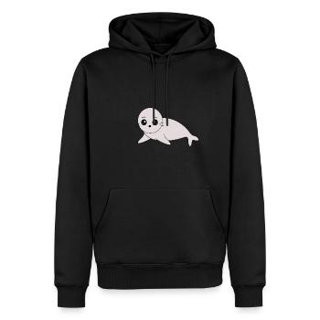 Seehund Seehunde Robbe Robben Tiere - Männer Premium Bio Hoodie - Schwarz - Vorne - Nico (187cm)