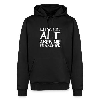 Lustiger Spruch lustige Sprüche Geschenk - Männer Premium Bio Hoodie - Schwarz - Vorne - Nico (187cm)