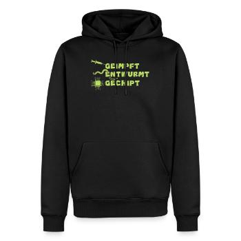 Geimpft Gechipt Entwurmt Impfen - Männer Premium Bio Hoodie - Schwarz - Vorne - Nico (187cm)