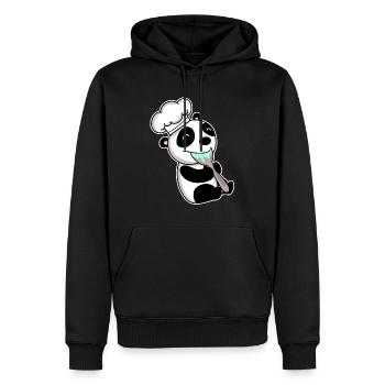 Panda bouillant bébé - Sweat à capuche Premium bio Homme - noir - Devant - Nico (187cm)