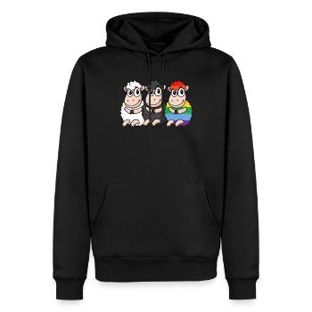 Schwarzes Schaf - Regenbogen Schaf - Männer Premium Bio Hoodie - Schwarz - Vorne - Nico (187cm)