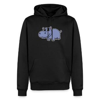Hippopotame - Sweat à capuche Premium bio Homme - noir - Devant - Nico (187cm)
