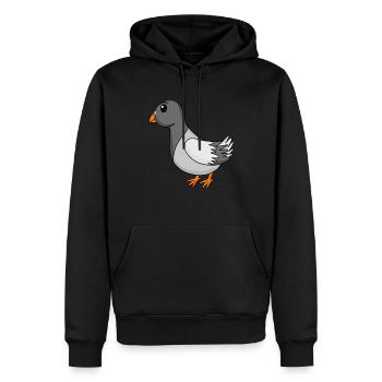 Taube - Männer Premium Bio Hoodie - Schwarz - Vorne - Nico (187cm)
