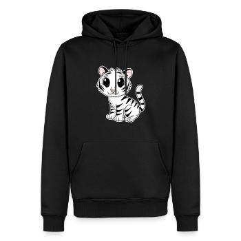 Weißer Tiger - Männer Premium Bio Hoodie - Schwarz - Vorne - Nico (187cm)