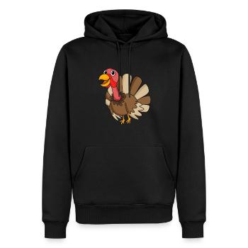 Truthahn - Männer Premium Bio Hoodie - Schwarz - Vorne - Nico (187cm)