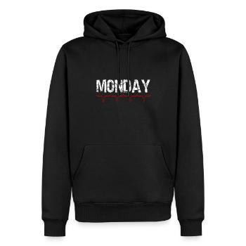 Ligne Monday Pulse - Sweat à capuche Premium bio Homme - noir - Devant - Nico (187cm)
