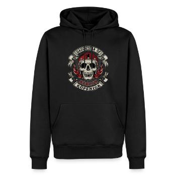 Berlin Köpenick filles de Frau Berlinerin Biker - Sweat à capuche Premium bio Homme - noir - Devant - Nico (187cm)