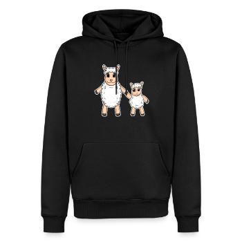 Schaf Familie - Schaf mit Baby - Schaf Motiv - Männer Premium Bio Hoodie - Schwarz - Vorne - Nico (187cm)