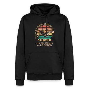 Fussball Ich bin dieser legendäre Stürmer - Männer Premium Bio Hoodie - Schwarz - Vorne - Nico (187cm)