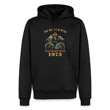 Vélo 1973 Cyclisme Vélo de route Cyclisme Anniversaire - Sweat à capuche Premium bio Homme - noir - Devant - Nico (187cm)