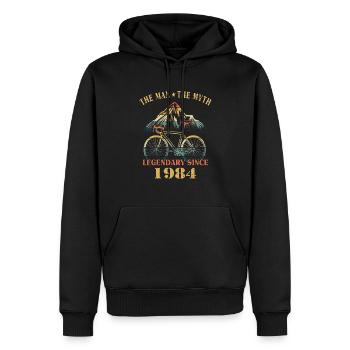 Vélo 1984 Cyclisme De route Vélo Cycliste Anniversaire - Sweat à capuche Premium bio Homme - noir - Devant - Nico (187cm)