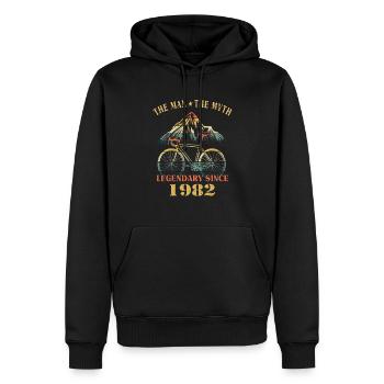 Fahrrad 1982 Radsport Rennrad Radfahrer Geburtstag - Männer Premium Bio Hoodie - Schwarz - Vorne - Nico (187cm)