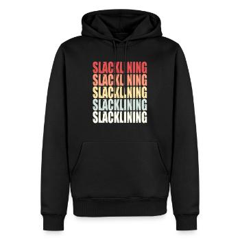 Slackline Balance Disant Cadeau Rétro - Sweat à capuche Premium bio Homme - noir - Devant - Nico (187cm)