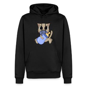 Bébé Jeune Chat - Sweat à capuche Premium bio Homme - noir - Devant - Nico (187cm)
