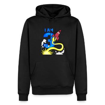 3 Geburtstag Junge - 3 Jahre alt - Ich bin 3 - Männer Premium Bio Hoodie - Schwarz - Vorne - Nico (187cm)