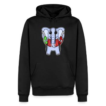 Tankwart Elefant Tankstelle - Männer Premium Bio Hoodie - Schwarz - Vorne - Nico (187cm)