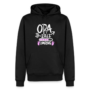Opa 2022 Loading - Opa werden - Bald Opa - Männer Premium Bio Hoodie - Schwarz - Vorne - Nico (187cm)