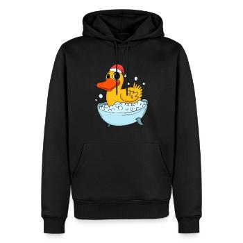 Canard de bain Noël - Sweat à capuche Premium bio Homme - noir - Devant - Nico (187cm)