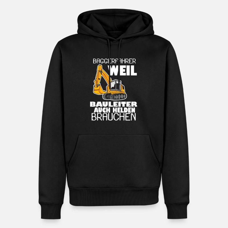 Bagger Baggerfahrer Spruch - Männer Premium Bio Hoodie - Schwarz