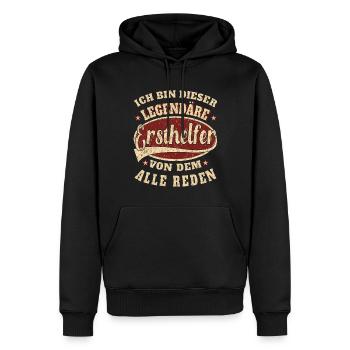 Ersthelfer ich bin dieser legendäre - Männer Premium Bio Hoodie - Schwarz - Vorne - Nico (187cm)