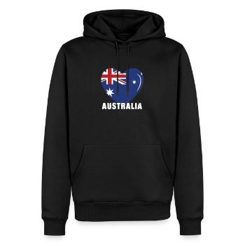 Australie Flag Heart Australia Day Australien - Sweat à capuche Premium bio Homme - noir - Devant - Nico (187cm)