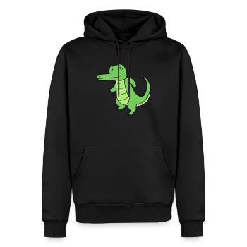 Krokodil - Männer Premium Bio Hoodie - Schwarz - Vorne - Nico (187cm)