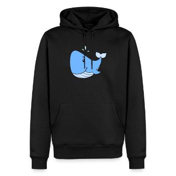 Whale - Men’s Premium Organic Hoodie - black - Front - Nico (187cm)