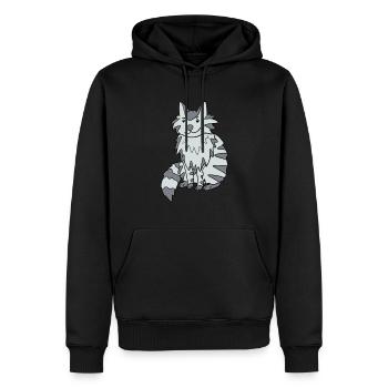 Maine Coon Katze - Männer Premium Bio Hoodie - Schwarz - Vorne - Nico (187cm)