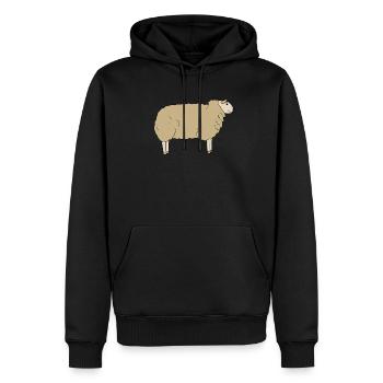 Moutons laitiers de Frise orientale - Sweat à capuche Premium bio Homme - noir - Devant - Nico (187cm)