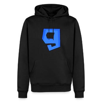 9 - Männer Premium Bio Hoodie - Schwarz - Vorne - Nico (187cm)