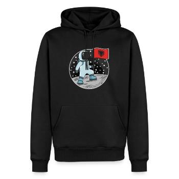 Astronaute avec drapeau Albanie - Sweat à capuche Premium bio Homme - noir - Devant - Nico (187cm)
