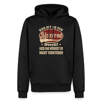 Motorrad das ist so ein Motorrad - Männer Premium Bio Hoodie - Schwarz - Vorne - Nico (187cm)