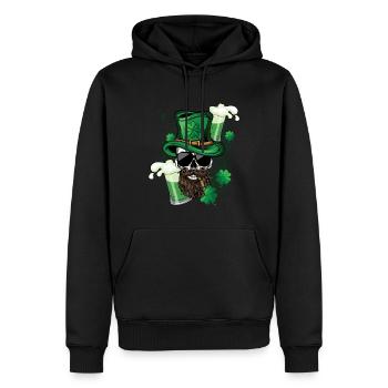 Smoke Smoking Skeleton Skull Saint Patrick's Day - Männer Premium Bio Hoodie - Schwarz - Vorne - Nico (187cm)
