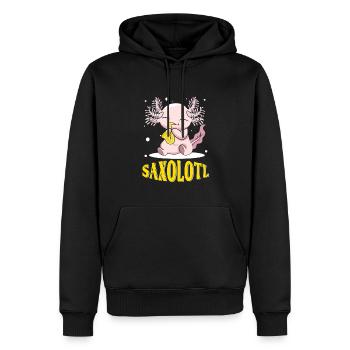 Saxophone Music Axolotl Fish Kawaii Axolotl - Men’s Premium Organic Hoodie - black - Front - Nico (187cm)