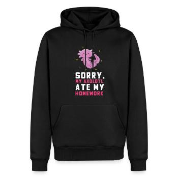 Sorry My Axolotl Ate My Homework Axolotl - Men’s Premium Organic Hoodie - black - Front - Nico (187cm)
