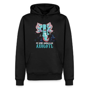 Animal Axolotl Spirit Cartoon Cute Kawaii Axolotl - Men’s Premium Organic Hoodie - black - Front - Nico (187cm)