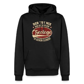 Geologe der tut nix das ist nur ein Geologe - Männer Premium Bio Hoodie - Schwarz - Vorne - Nico (187cm)