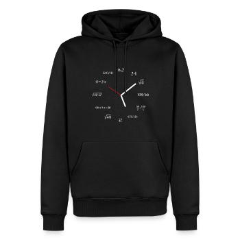 Math Clock Funny Mathematics Clock Meme - Men’s Premium Organic Hoodie - black - Front - Nico (187cm)