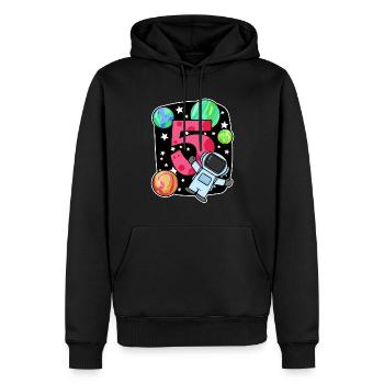 5 anniversaire garçon - 5 ans - J’ai 5 ans - Sweat à capuche Premium bio Homme - noir - Devant - Nico (187cm)