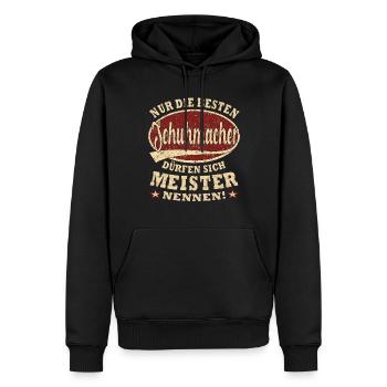 Schuhmacher Meister nur die Besten - Männer Premium Bio Hoodie - Schwarz - Vorne - Nico (187cm)